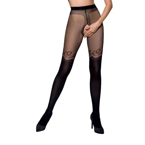 Колготки с открытым доступом, двойная плотность TIOPEN 012 black 5 (20/40 den) — Passion photo 1