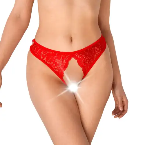 Кружевные трусики с открытым доступом Art of Sex - Mia, размер L-2XL, Красный photo 1