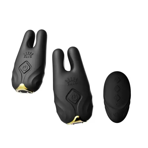 Смарт-вибратор для груди Zalo - Nave Obsidian Black, пульт ДУ, работа через приложение photo 1