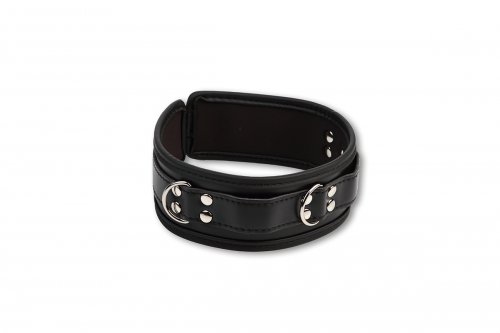 Ошейник черный с тремя полукольцами photo 1