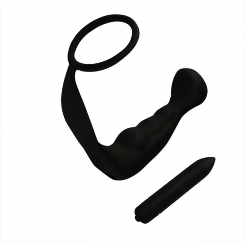 Анальный вибратор с кольцом. Силикон. photo 1