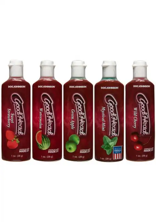 Смазка-гель для орального секса Doc Johnson GoodHead, набор 5х29мл, клубника, вишня, арбуз, мята, яб photo 1