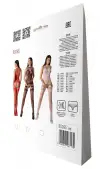 Бодистокинг с множеством бретелей Passion BS095 One Size, red, имитация пояса и чулок, с доступом photo 7