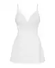 Сатиновый пеньюар с кружевом Obsessive 810-BAB-2 babydoll & thong S/M, белый, пеньюар, танга photo 3