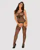Бодистокинг Obsessive Bodystocking G323 XL/XXL black, рисунок пчелы и бабочки photo 3
