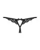 Кружевные танга с двумя отверстиями Obsessive 831-THC-1 crotchless thong L/XL, черные, бантики photo 4