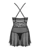 Эротический кружевной комплект с сеточкой Obsessive 838-BAB-1 babydoll & thong black XXL, черный photo 4