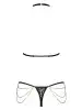 Комплект с цепочками Obsessive Pantheria 2-pcs set black L/XL, бюстгальтер, трусики photo 4
