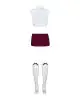 Эротический костюм студентки Obsessive Student 4 pcs costume L/XL, топ, юбка, стринги, гольфы photo 4