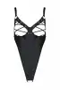 Боди из экокожи Passion Celine Body 6XL/7XL black, с доступом, открытый photo 3