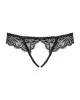 Кружевные танга с доступом Obsessive Contica crothchles thong L/XL, черные photo 3