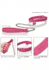 CalExotics Tickle Me Pink Collar w Leash - дизайнерский ошейник с поводком photo 3