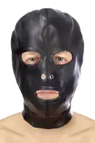 Капюшон для БДСМ с открытыми глазами и ртом Fetish Tentation Open mouth and eyes BDSM hood photo 1