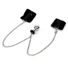 Наручники с металлической анальной пробкой Art of Sex Handcuffs with Metal Anal Plug  size M Black photo 1