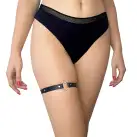 Гартер на ногу Сердце из натуральной кожи Art of Sex - Terri, Черный (1шт.) photo 1