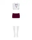 Эротический костюм студентки Obsessive Student 4 pcs costume S/M, топ, юбка, стринги, гольфы photo 3