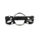 Чокер с металлическим кольцом и шипами из натуральной кожи Art of Sex - Ruby, цвет Черный photo 2