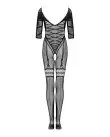 Сетчатый бодистокинг с имитацией подвязок Obsessive Bodystocking G329 XL/XXL, black, с доступом photo 4