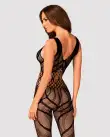 Сетчатый бодистокинг с вырезами и рисунком Obsessive Bodystocking G328 S/M/L, черный, комбинезон photo 2