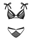 Полупрозрачный эротический комплект Obsessive Obsessivia 2pcs set black S/M, бюстгальтер и трусики photo 3