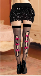 Игривые чулочки с вырезами и контрастными бантами - Dolce Piccante photo 1