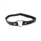 Гартер на ногу Сердце из натуральной кожи Art of Sex - Terri, Черный (1шт.) photo 2