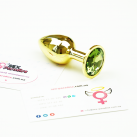 Маленькая золотистая анальная пробка 7,5смХ2,7см photo 5