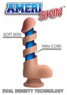 8 Inch Ultra Real Dual Layer Suction Cup Dildo - Medium Skin Tone - фаллоимитатор 18х5 см. photo 4