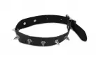 Узкий  ошейник с шипами, черный photo 1